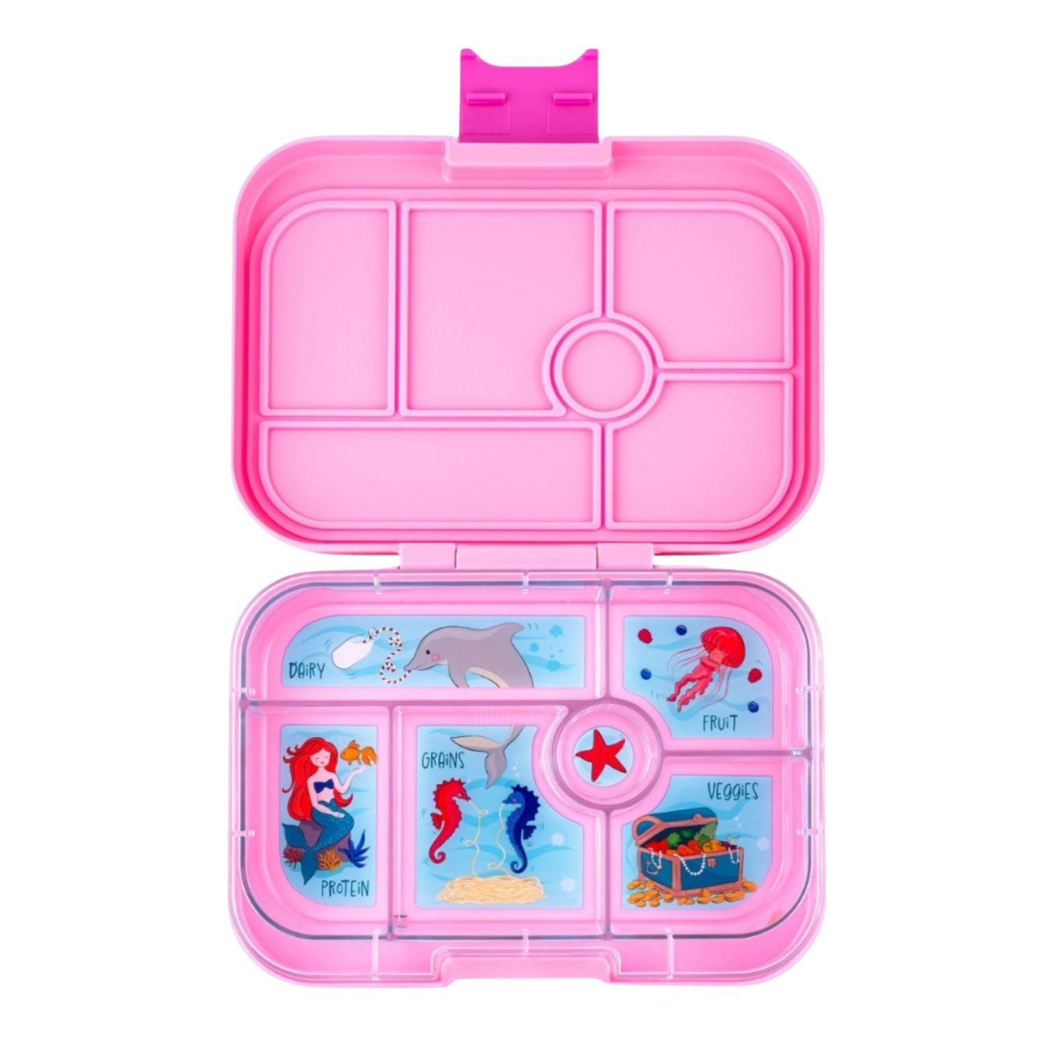 Yumbox Original Power Pink / Mermaid – lunchbox z 6 przegródkami, bezpieczny i idealny na różnorodne i szczelnie zapakowane posiłki, kolor: różowy