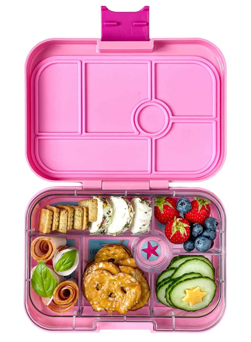 Yumbox Original Power Pink / Mermaid – lunchbox z 6 przegródkami, bezpieczny i idealny na różnorodne i szczelnie zapakowane posiłki, kolor: różowy