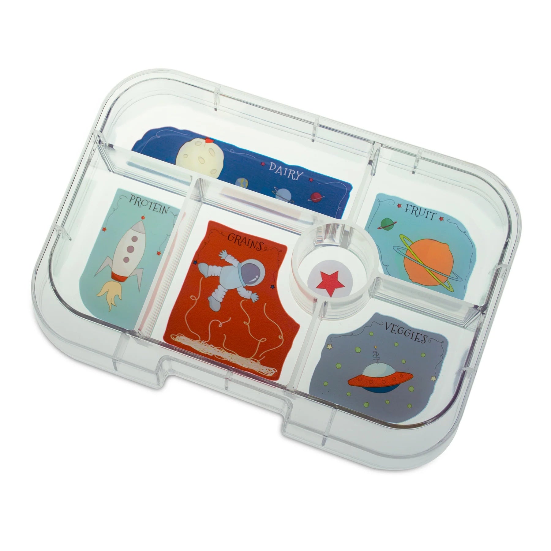 Yumbox Original Surf Blue / Rocket – lunchbox z 6 przegródkami, bezpieczny i idealny na różnorodne i szczelnie zapakowane posiłki, kolor: niebieski