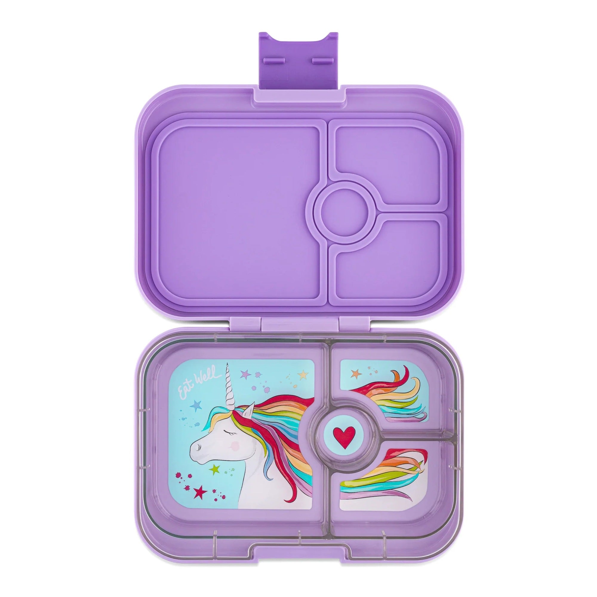 Yumbox Panino śniadaniówka dla dzieci Lavande Purple/Unicorn – 4 przegródki, szczelna pokrywka, idealny lunchbox do szkoły i przedszkola, kolor: fioletowy
