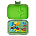 Yumbox Panino śniadaniówka dla dzieci Matcha Green / Race Cars – 4 przegródki, szczelna pokrywka, idealny lunchbox do szkoły i przedszkola, kolor: zielony