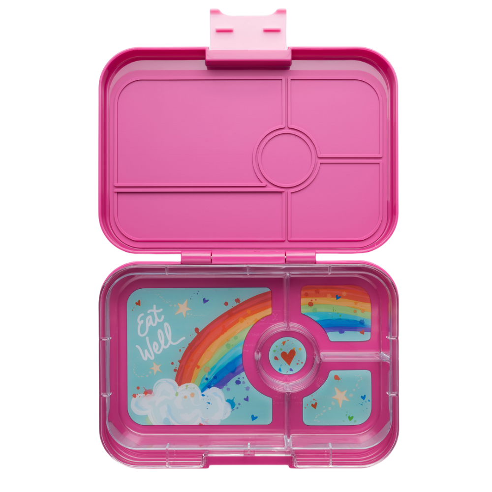 Lunchbox dla dzieci Yumbox Tapas Malibu Purple/Rainbow– poręczna, trwała i bezpieczna śniadaniówka dla dzieci, kolor: różowy
