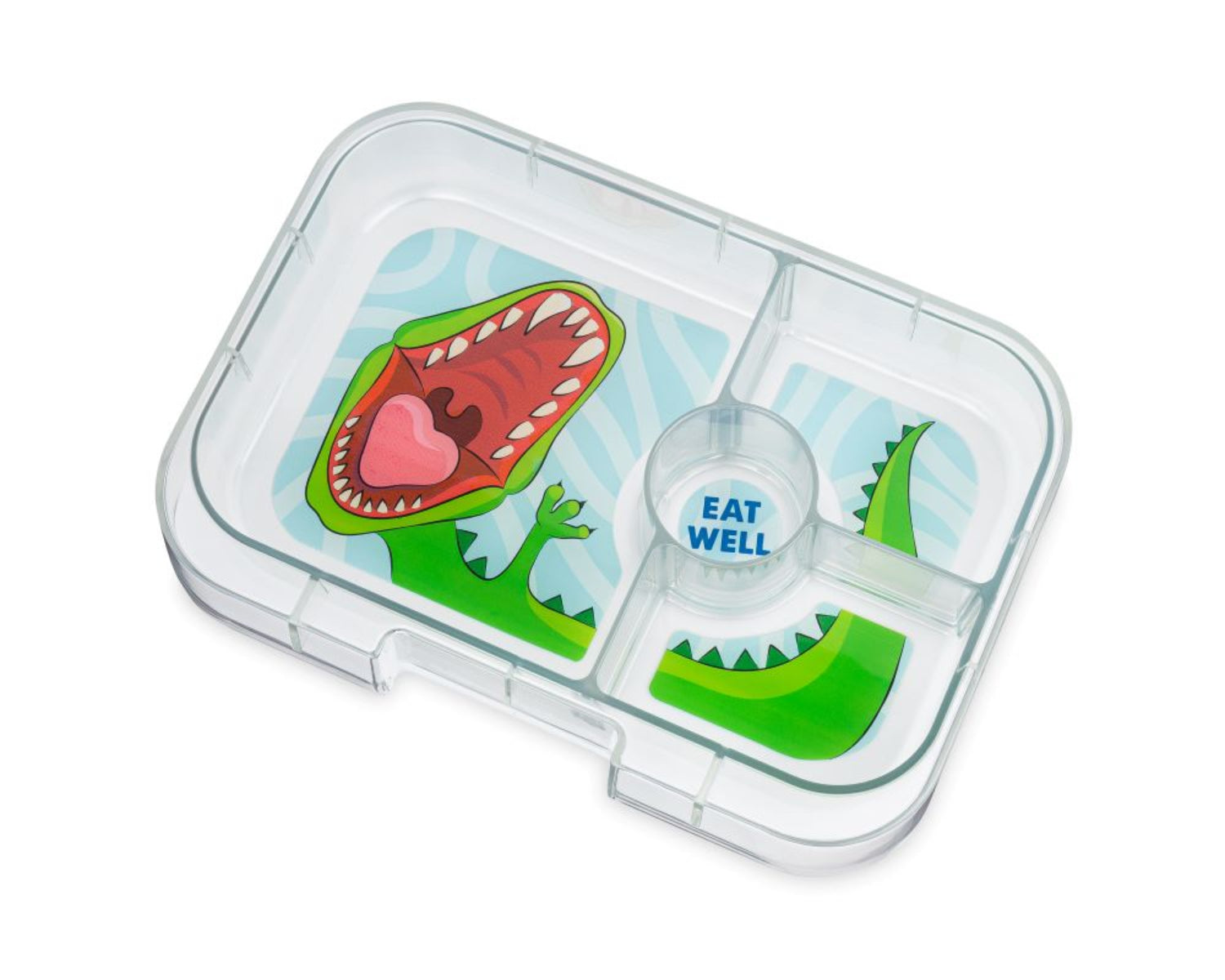 Yumbox Panino śniadaniówka dla dzieci Jurassic Green/Dino– 4 przegródki, szczelna pokrywka, idealny lunchbox do szkoły i przedszkola, kolor: zielony