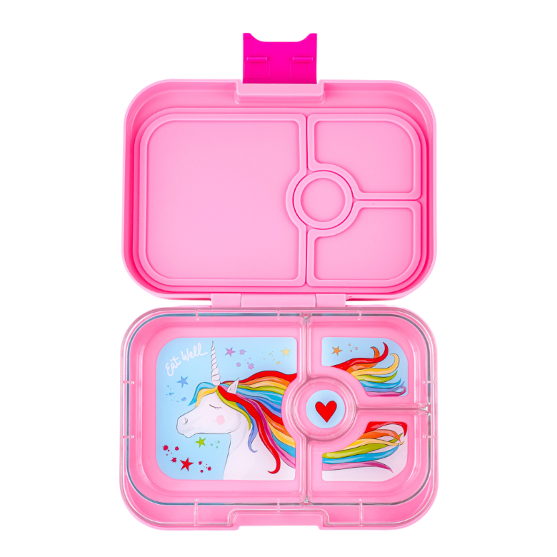 Yumbox Panino śniadaniówka dla dzieci Power Pink/Unicorn – 4 przegródki, szczelna pokrywka, idealny lunchbox do szkoły i przedszkola, kolor: różowy