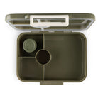 Lunchbox tritanowy Citron Olive Green 4-komorowy, 700 ml – szczelny, lekki, bez BPA, kolor: oliwkowy, z pojemnikiem na sos