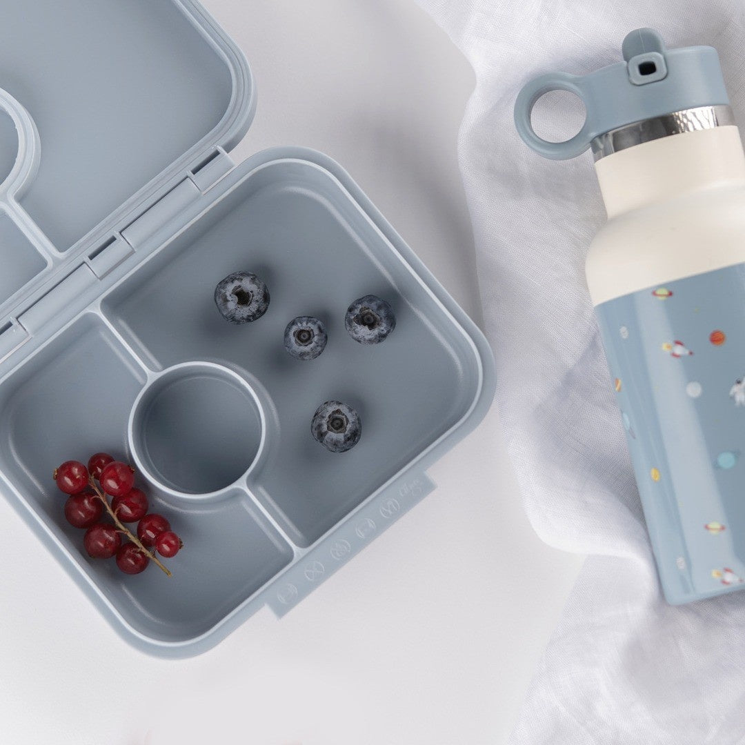 Lunchbox tritanowy Citron Spaceship 4-komorowy, 700 ml – szczelny, lekki, bez BPA, wzór: kosmos, z pojemnikiem na sos