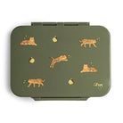 Lunchbox tritanowy Citron Tiger 4-komorowy, 700 ml – szczelny, lekki, bez BPA, zielony, z pojemnikiem na sos