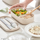 Ekologiczny lunchbox Lekue TO GO ORGANIC - z przegródką i gumką, idealny do szkoły, pracy i na piknik