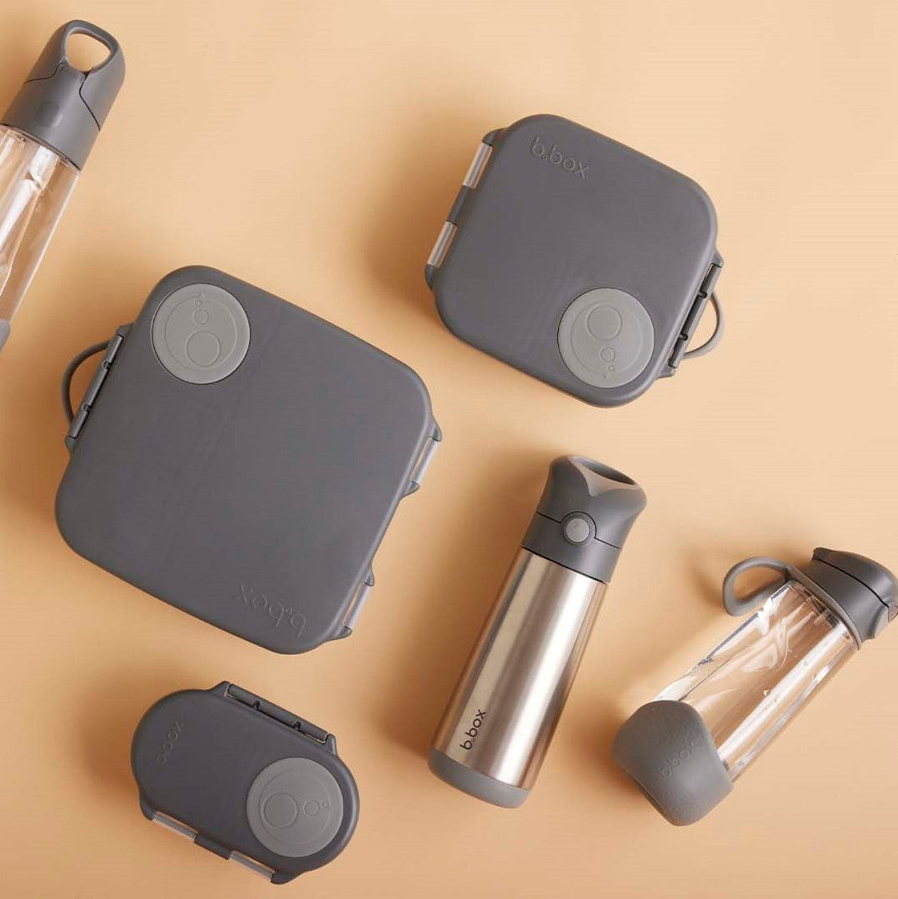 Lunchbox z przegródkami B.box  –  bez BPA, szczelny, pojemny i idealny na cały dzień, kolor: szary