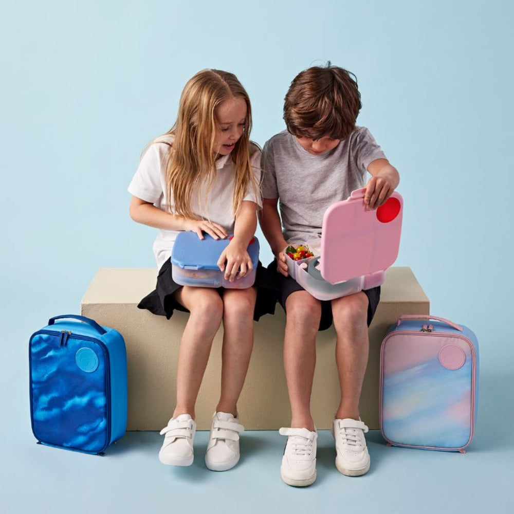 Lunchbox z przegródkami B.box  –  bez BPA, szczelny, pojemny i idealny na cały dzień, kolor: niebieski/pomarańczowy