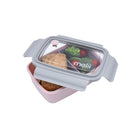 Lunchbox z wyjmowanymi przegródkami dla dzieci Melii - trzy przegródki, 100% szczelny, łatwy do otwierania i bezpieczny dla zdrowia, silikon spożywczy, idealny do szkoły, kolor: różowy