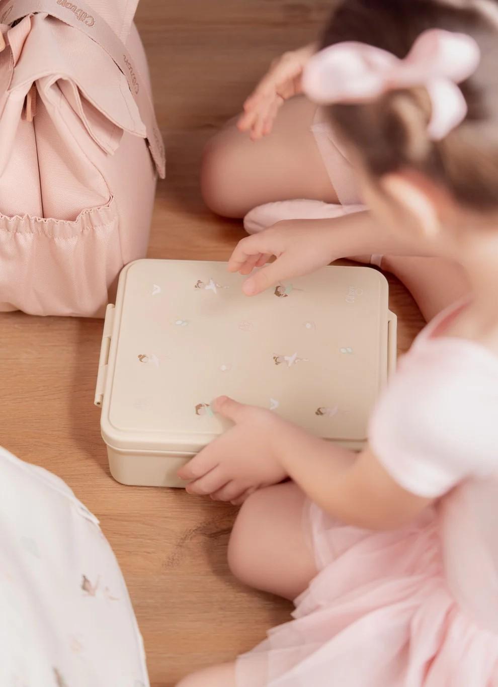 Grand Lunch Box Citron Ballerina – śniadaniówka z 4 przegródkami i termosem, szczelna, stylowa i praktyczna, wzór: baleriny