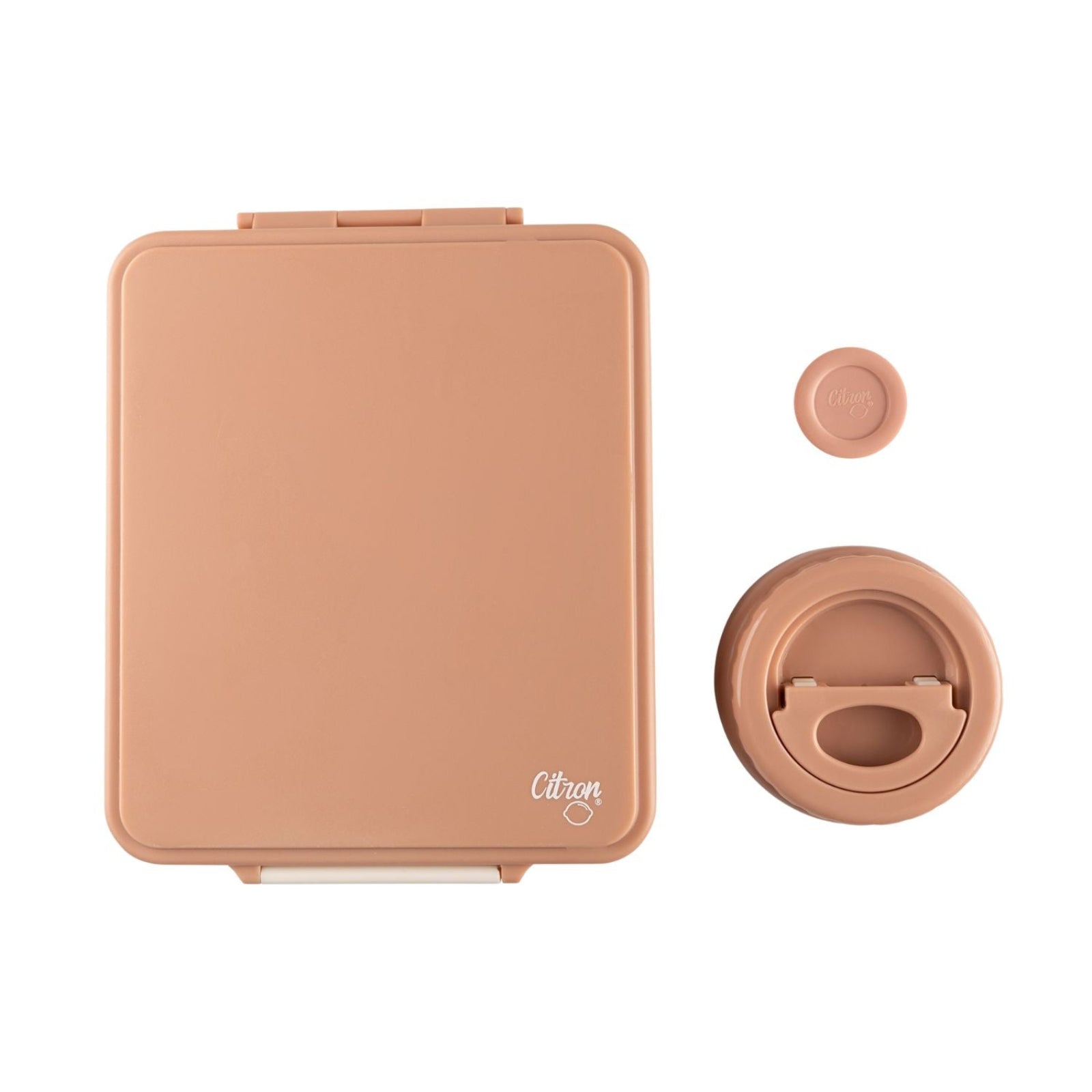 Grand Lunch Box Citron Blush Pink – śniadaniówka z 4 przegródkami i termosem, szczelna, stylowa i praktyczna