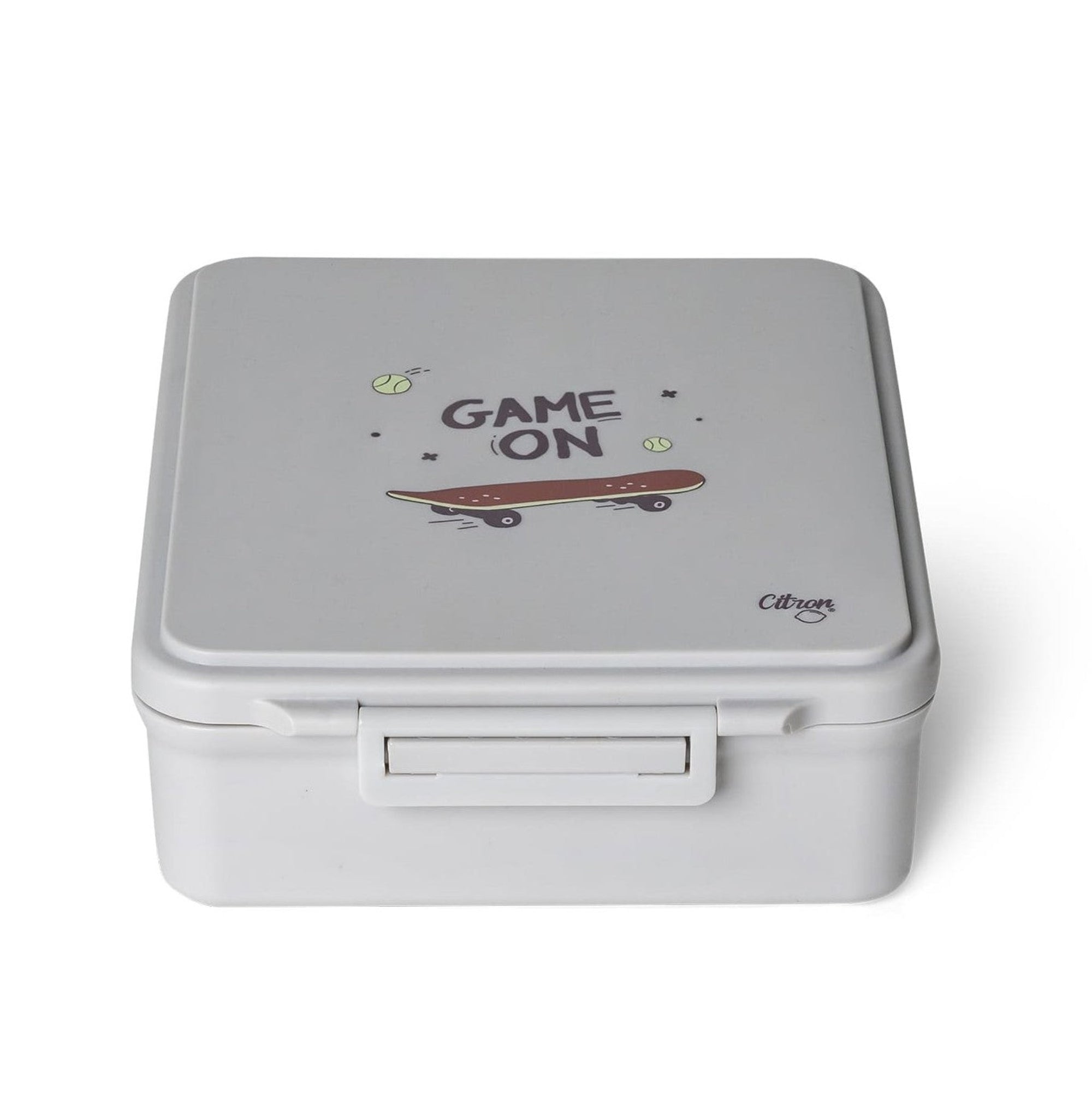 Grand Lunch Box Citron Cool Kid – śniadaniówka z 4 przegródkami i termosem, szczelna, stylowa i praktyczna, kolor: szary