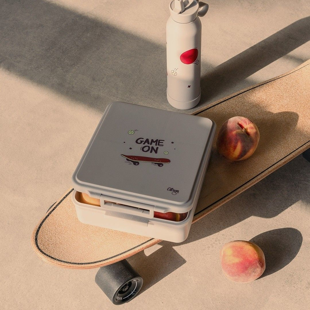 Grand Lunch Box Citron Cool Kid – śniadaniówka z 4 przegródkami i termosem, szczelna, stylowa i praktyczna, kolor: szary