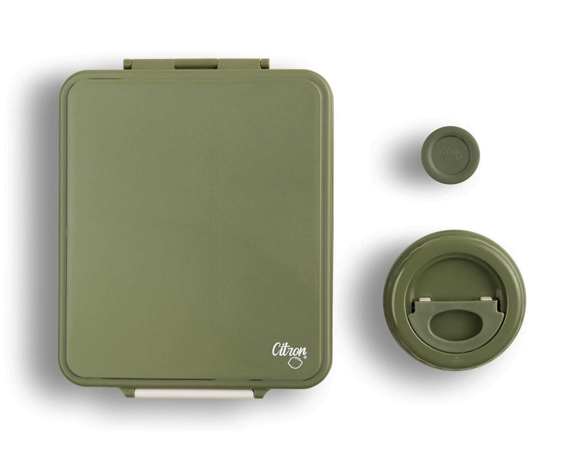 Grand Lunch Box Citron Green – śniadaniówka z 4 przegródkami i termosem, szczelna, stylowa i praktyczna, kolor: zielony