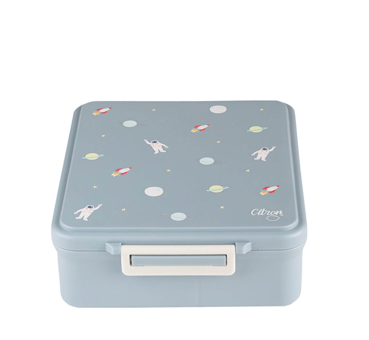 Grand Lunch Box Citron Spaceship– śniadaniówka z 4 przegródkami i termosem, szczelna, stylowa i praktyczna, wzór: kosmos