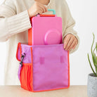 OmieBox Pink Berry – lunchbox z termosem, przegródkami i uchwytem, idealny do szkoły i przedszkola.