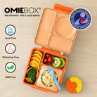 OmieBox Poppy Orange – pastelowo-pomarańczowy lunchbox z termosem, przegródkami i uchwytem, idealny do szkoły i przedszkola.