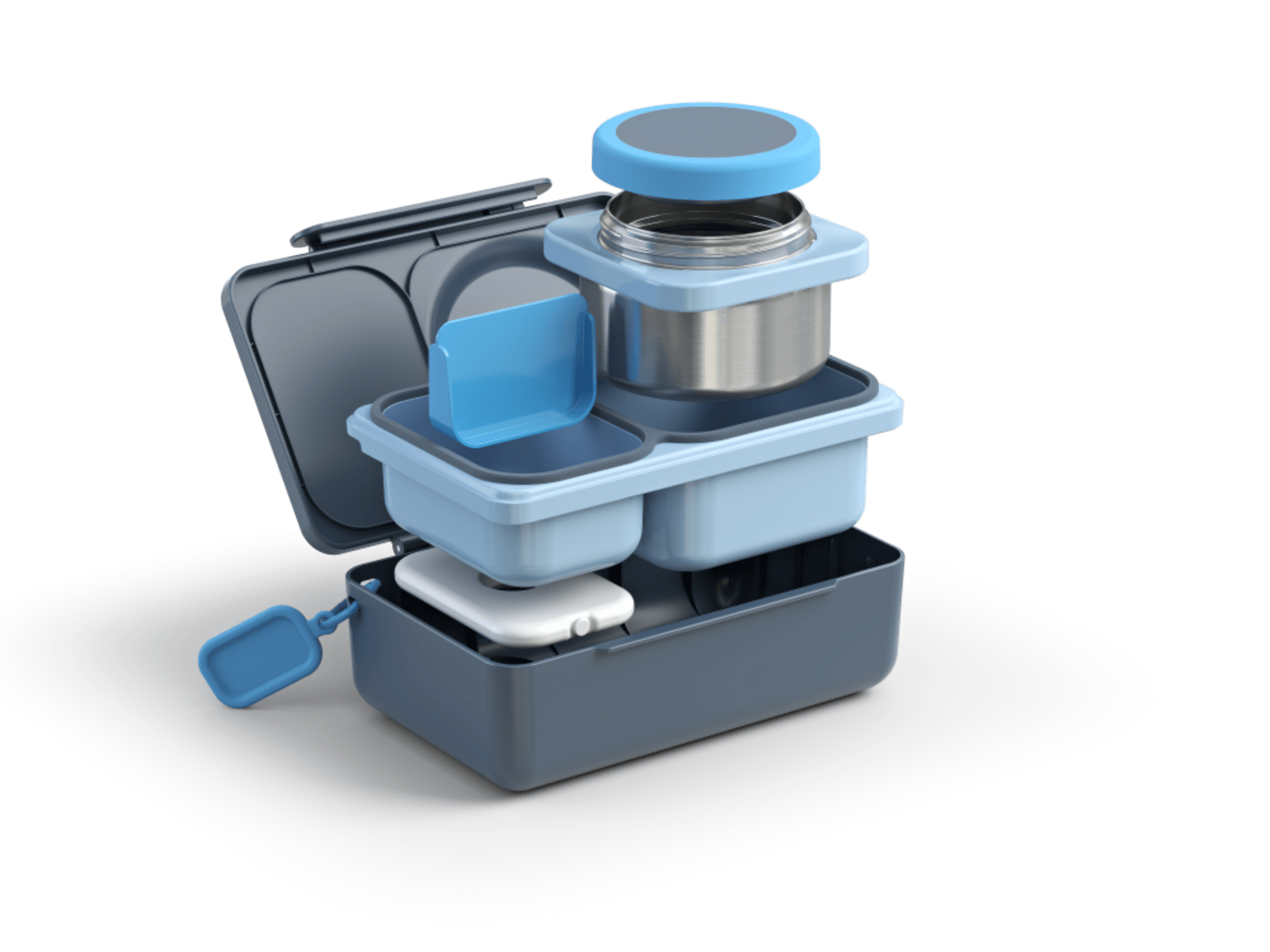 Lunchbox z termosem OmieBox Up Graphite – szczelny, pojemny i stylowy, idealny do szkoły i pracy