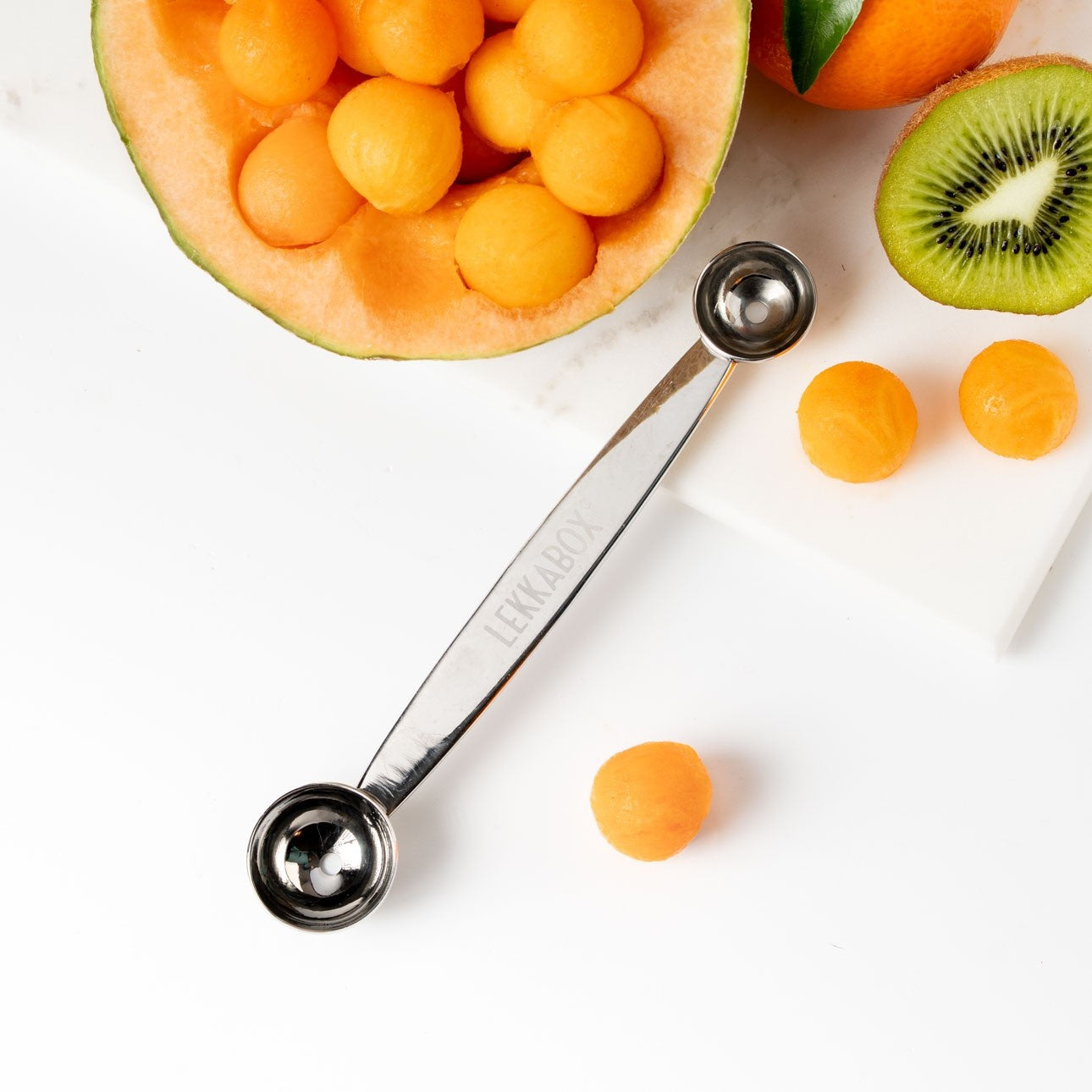Łyżeczka do formowania kulek Lekkabox Ball Cutter - formowanie kulek z owoców i masła, stal nierdzewna, łatwa w użyciu