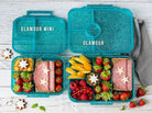 LekkaBox Glamour Mały Aqua – mini śniadaniówka na owoce i orzechy w turkusowym kolorze
