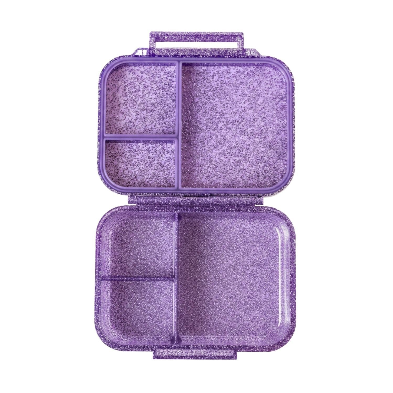 "LekkaBox Glamour mały fioletowy brokatowy lunchbox z przegródkami