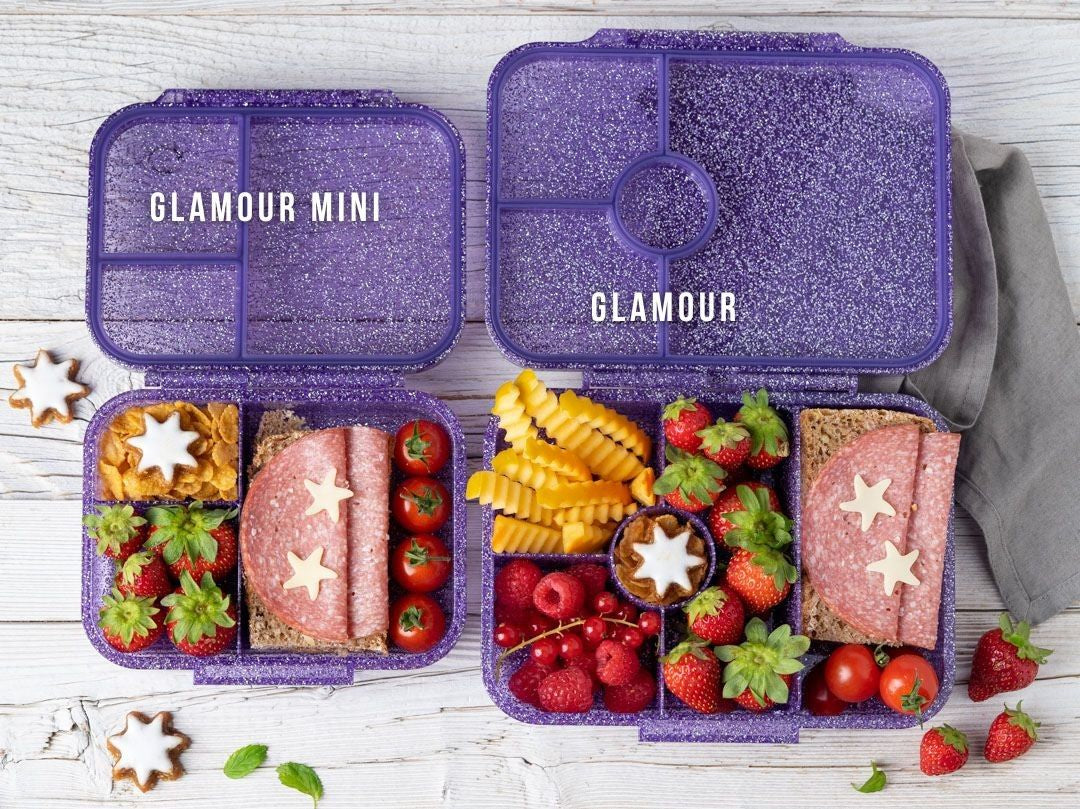 LekkaBox Glamour Purple – mała śniadaniówka z 3 przegródkami