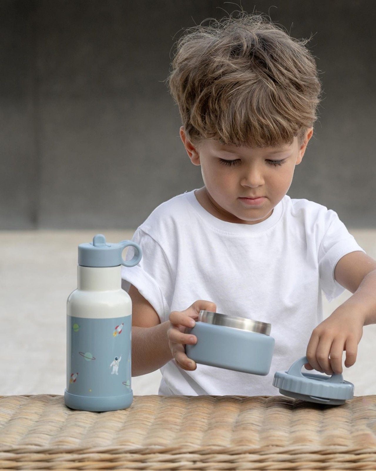 Termos Citron Small Food Jar Dusty Blue 250 ml – stal nierdzewna, szczelny, bez BPA, niebieski, dla dzieci i dorosłych, trzyma ciepło do 6h