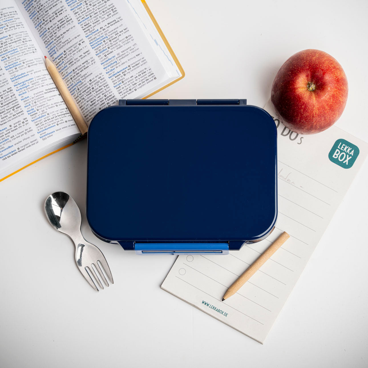 Jednolity granatowy mini lunchbox LekkaBox Classic Mini w głębokim odcieniu