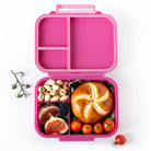 Lekkabox Classic Berry – lekka mini śniadaniówka z 3 przegródkami, szczelna i bez BPA, idealna do szkoły, przedszkola i pracy, kolor: różowy