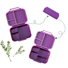 Lekkabox Classic Lilac – lekka mini śniadaniówka z 3 przegródkami, szczelna i bez BPA, idealna do szkoły, przedszkola i pracy, kolor: fioletowy