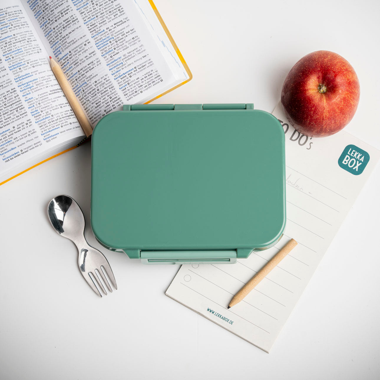 Lekkabox Classic Forest – lekka mini śniadaniówka z 3 przegródkami, szczelna i bez BPA, idealna do szkoły, przedszkola i pracy.