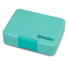 Yumbox Snack mini-lunchbox Miami Aqua/Rainbow Tray– kompaktowy lunchbox z 3 przegródkami i szczelną pokrywką dla dzieci, kolor: turkusowy