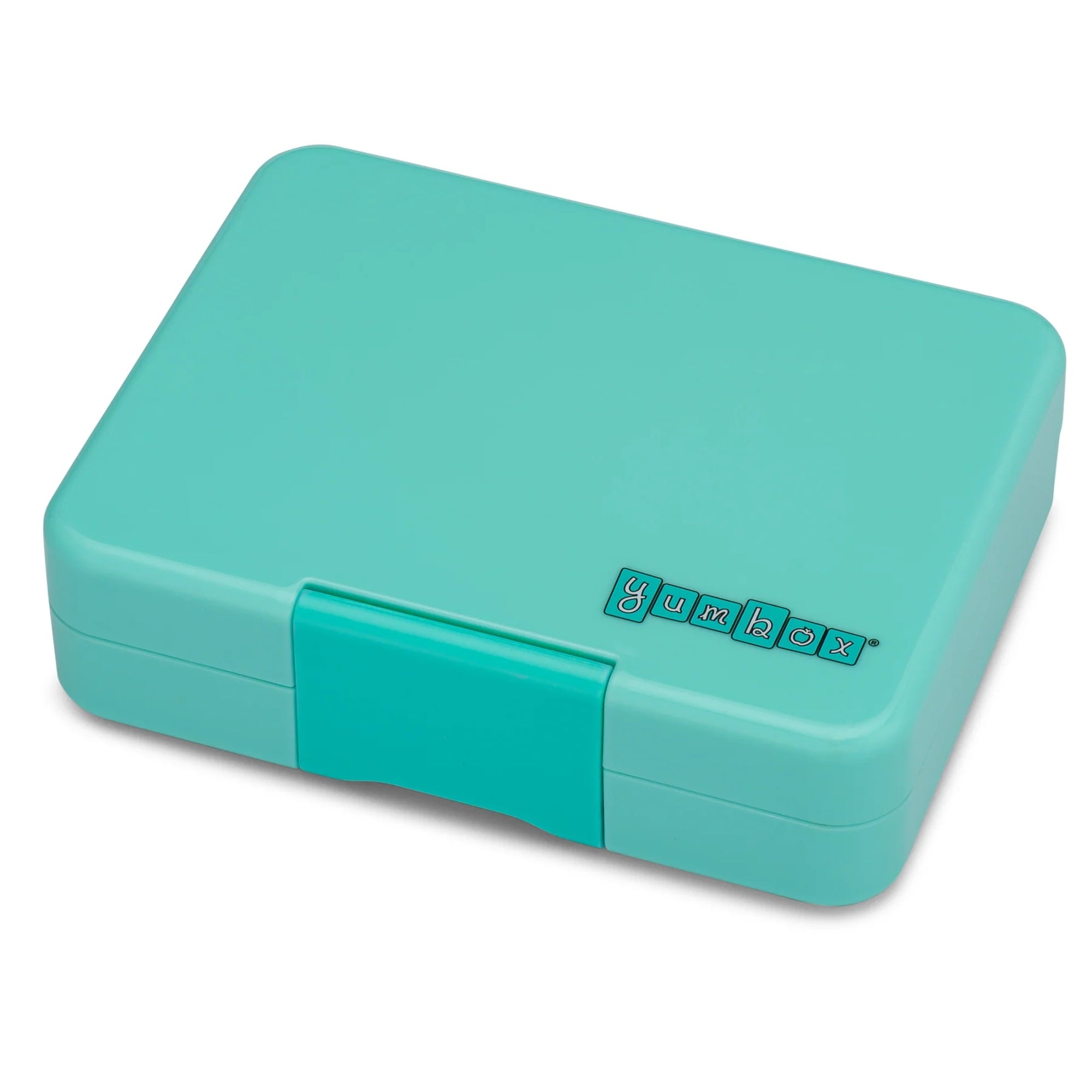 Yumbox Snack mini-lunchbox Miami Aqua/Rainbow Tray– kompaktowy lunchbox z 3 przegródkami i szczelną pokrywką dla dzieci, kolor: turkusowy