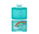 Yumbox Snack mini-lunchbox Misty Aqua/Rainbow – kompaktowy lunchbox z 3 przegródkami i szczelną pokrywką dla dzieci, kolor: niebieskii