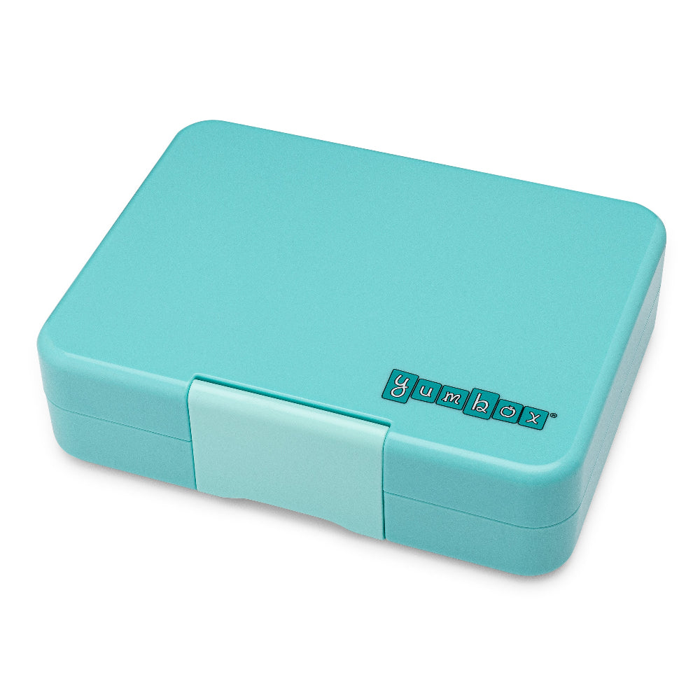 Yumbox Snack mini-lunchbox Misty Aqua/Rainbow – kompaktowy lunchbox z 3 przegródkami i szczelną pokrywką dla dzieci, kolor: niebieskii