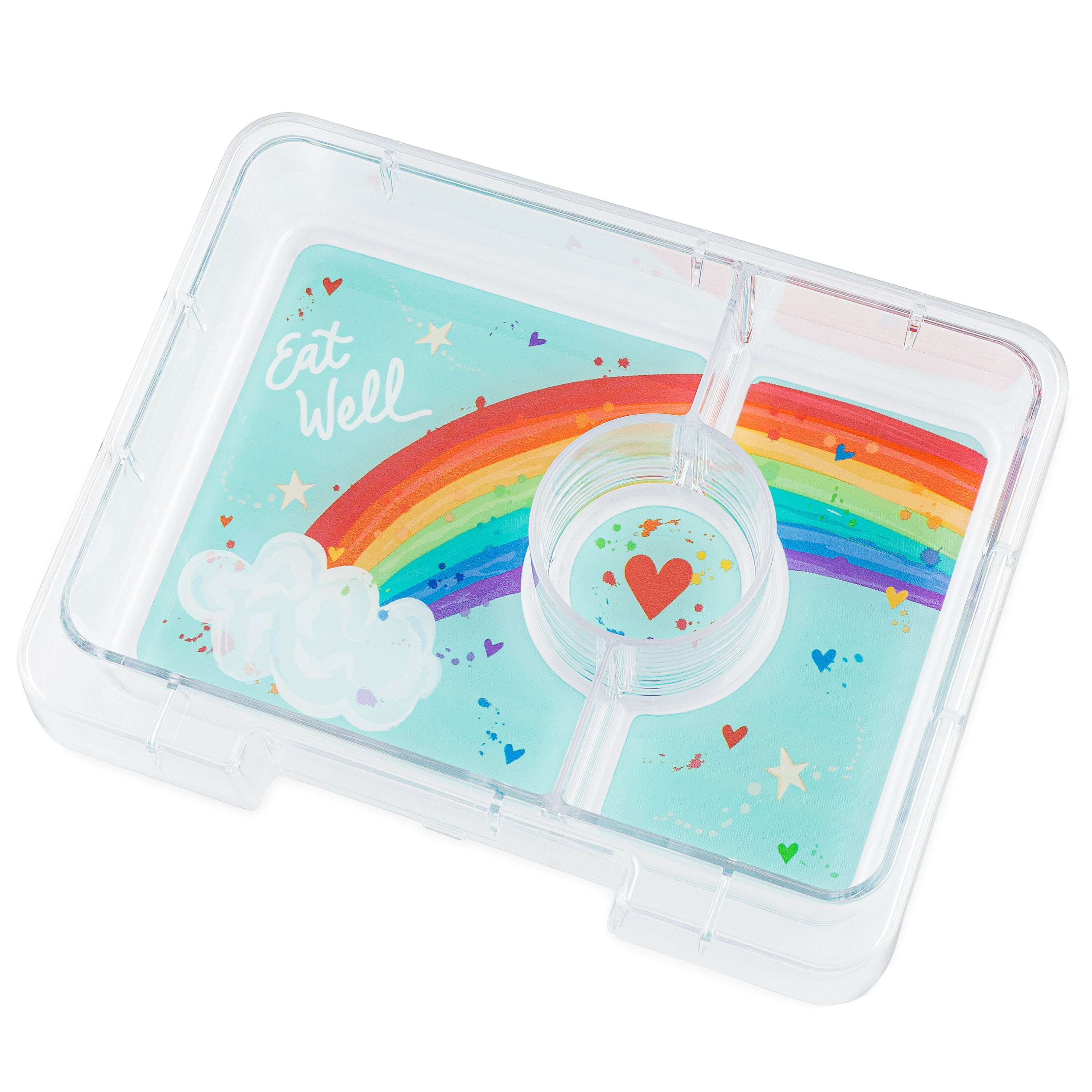 Yumbox Snack mini-lunchbox Misty Aqua/Rainbow – kompaktowy lunchbox z 3 przegródkami i szczelną pokrywką dla dzieci, kolor: niebieskii