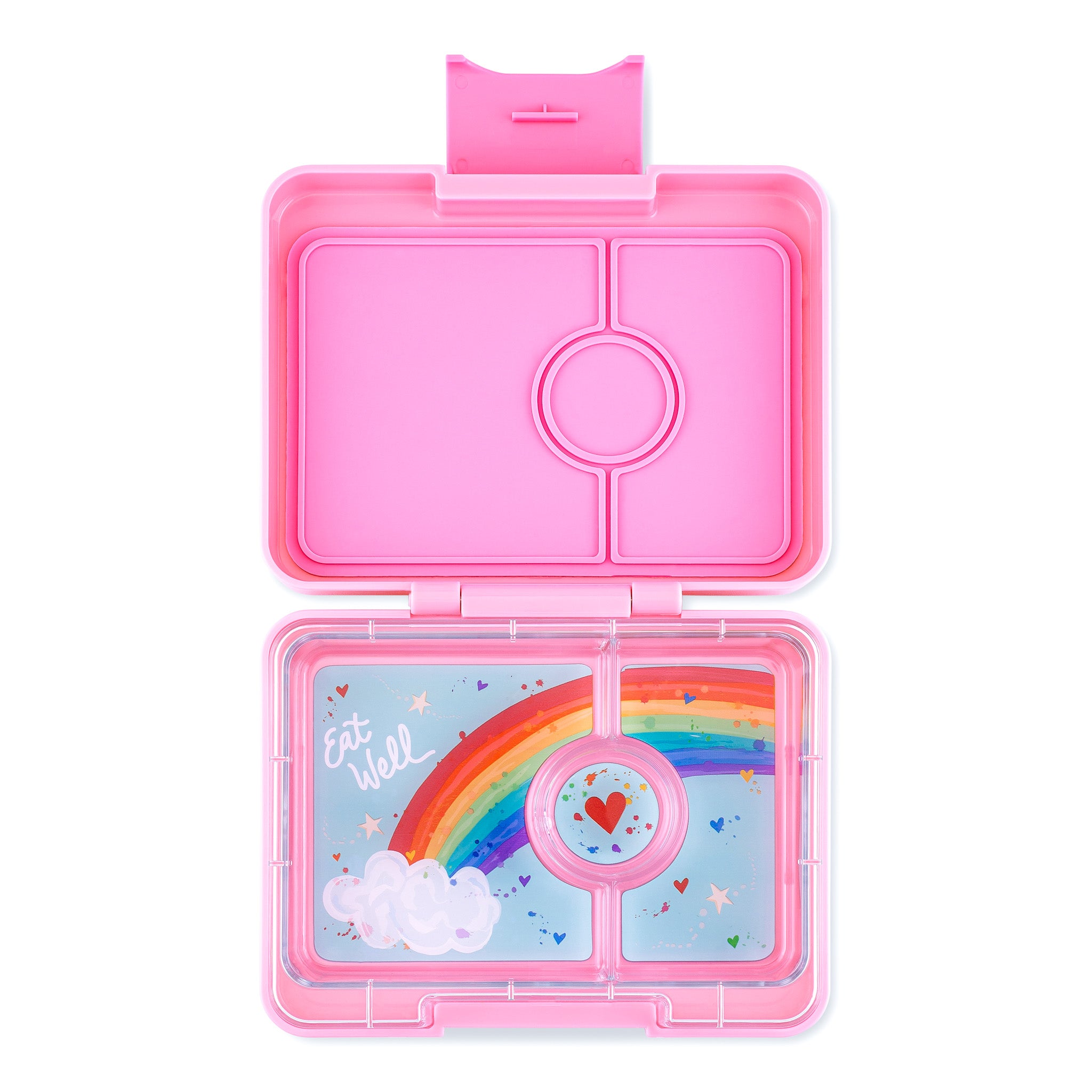 Yumbox Snack mini-lunchbox Power Pink/Rainbow – kompaktowy lunchbox z 3 przegródkami i szczelną pokrywką dla dzieci, kolor: różowy