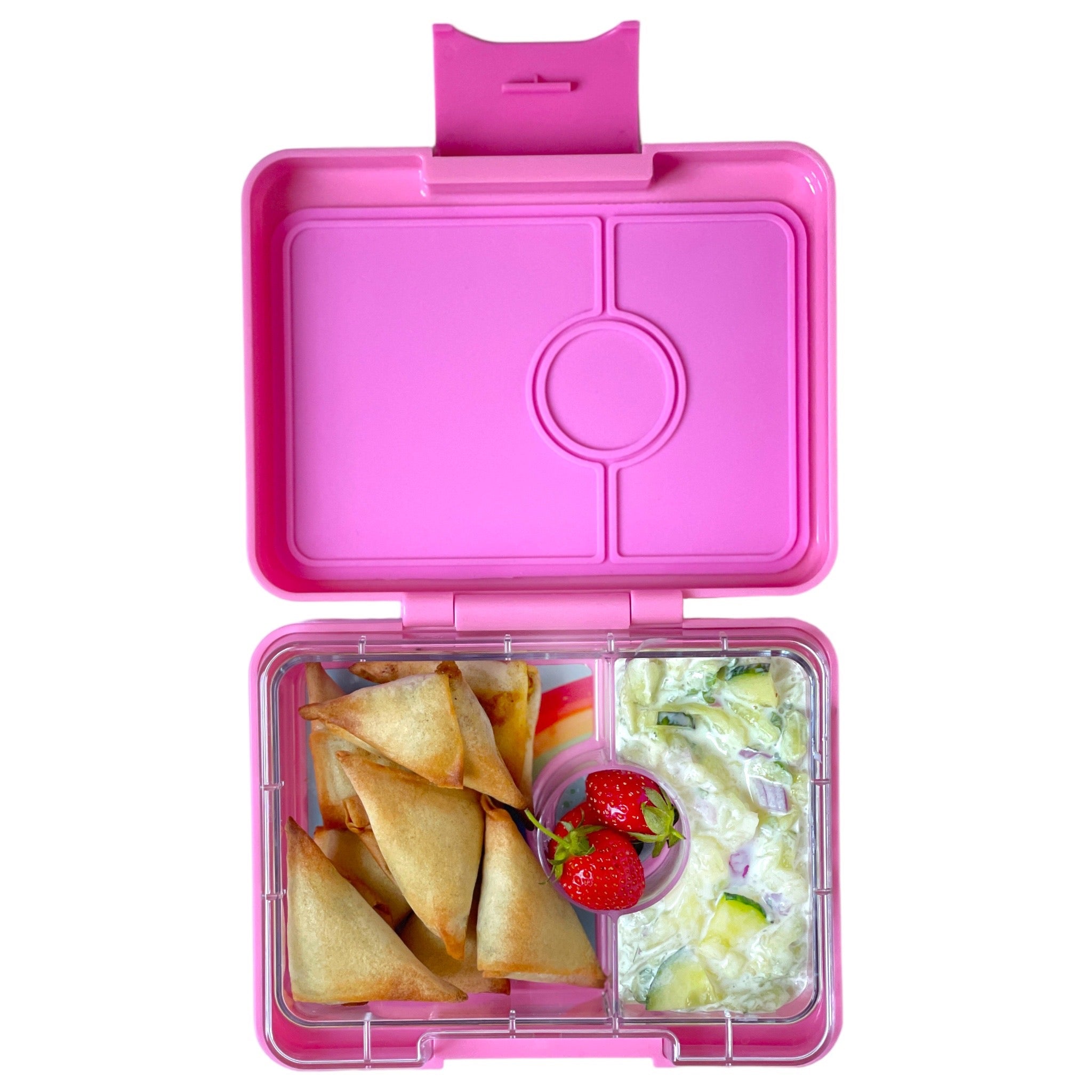 Yumbox Snack mini-lunchbox Power Pink/Rainbow – kompaktowy lunchbox z 3 przegródkami i szczelną pokrywką dla dzieci, kolor: różowy
