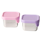 Różowo-fioletowe kwadratowe pojemniczki na sos Lekkabox Cubis Lavender