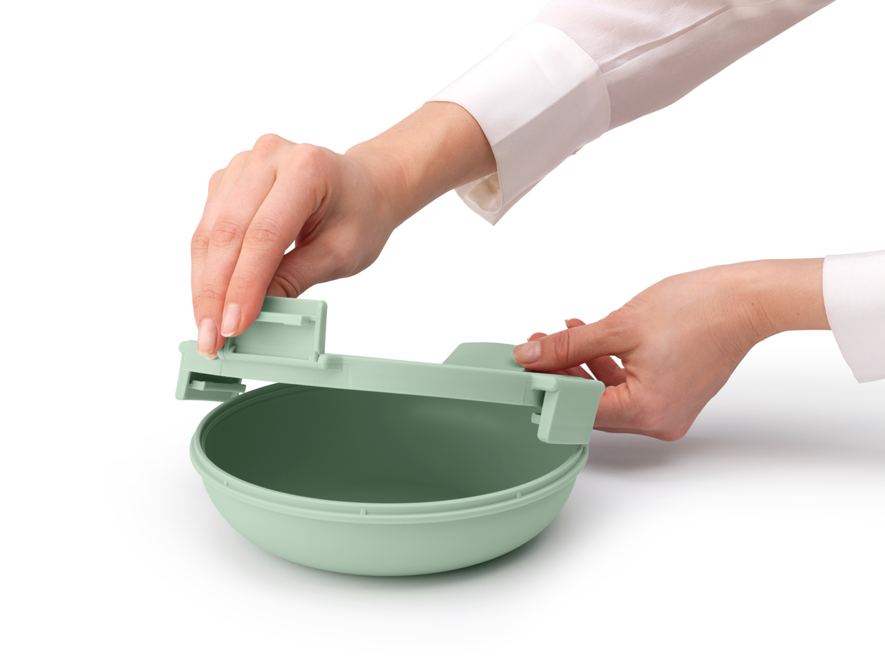 Miska na sałatkę Make & Take Brabantia  – szczelna, pojemna 1 L, do mikrofalówki, zamrażarki i zmywarki, idealna do pracy i szkoły, kolor: zielony