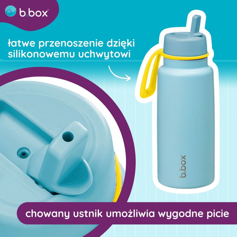 Butelka termiczna z ustnikiem B.BOX – potrójna izolacja, ustnik i wygodny uchwyt, kolor: niebieski