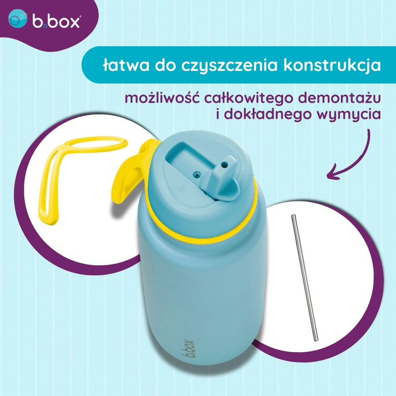 Butelka termiczna z ustnikiem B.BOX – potrójna izolacja, ustnik i wygodny uchwyt, kolor: niebieski