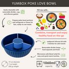 Pojemnik z przegródkami Yumbox Poke Bowl Hawaii Blue – 1l pojemności, szczelna pokrywka, bezpieczny i funkcjonalny, kolor: niebieski