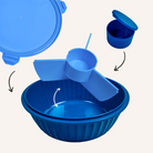 Pojemnik z przegródkami Yumbox Poke Bowl Hawaii Blue – 1l pojemności, szczelna pokrywka, bezpieczny i funkcjonalny, kolor: niebieski