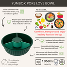 Pojemnik z przegródkami Yumbox Poke Bowl Kale Green – 1l pojemności, szczelna pokrywka, bezpieczny i funkcjonalny, kolor: zielony