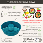 Pojemnik z przegródkami Yumbox Poke Bowl Lagoon Blue – 1l pojemności, szczelna pokrywka, bezpieczny i funkcjonalny, kolor: morski