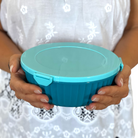 Pojemnik z przegródkami Yumbox Poke Bowl Lagoon Blue – 1l pojemności, szczelna pokrywka, bezpieczny i funkcjonalny, kolor: morski