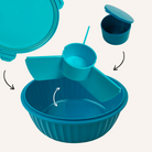 Pojemnik z przegródkami Yumbox Poke Bowl Lagoon Blue – 1l pojemności, szczelna pokrywka, bezpieczny i funkcjonalny, kolor: morski